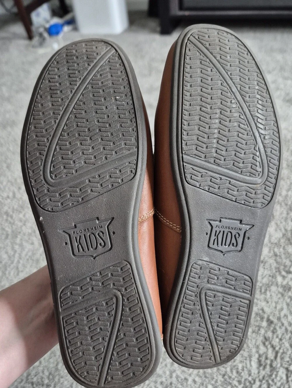 Florsheim Kids Jasper Jr Venetian Saddle Tan Leather Loafers Size 4M Big Kid